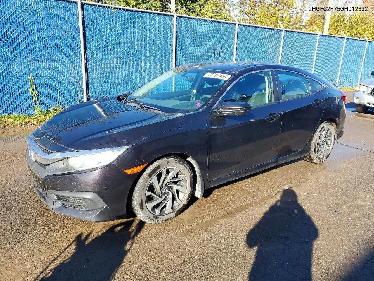 2HGFC2F75GH012332 Honda Civic 2016 — повреждение Сторона, фото до ремонта