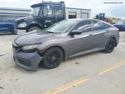 19XFC2F52GE011292 — 2016 Honda Civic, Передняя часть, фото до ремонта