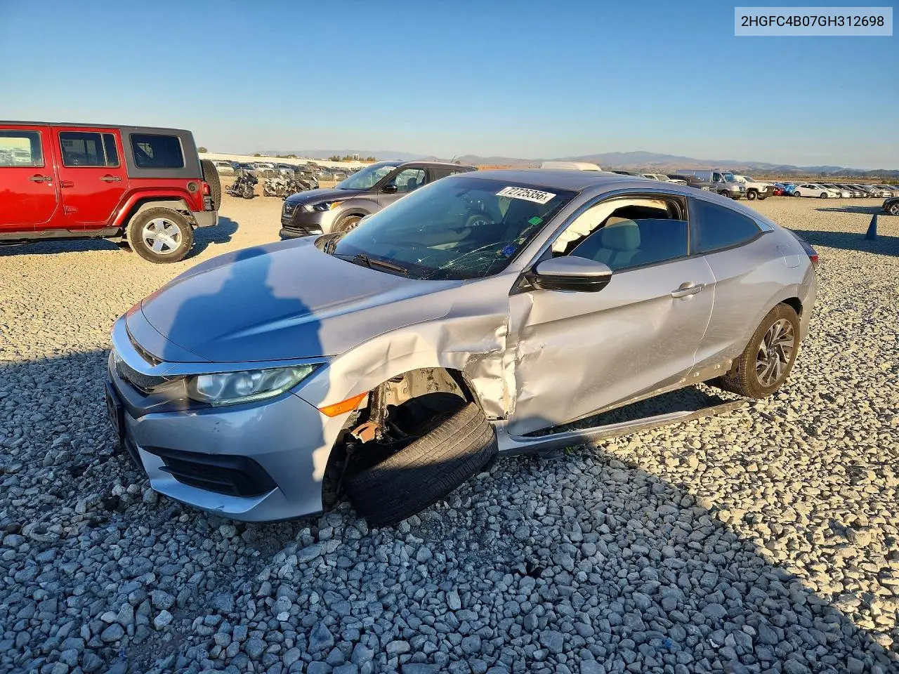 2HGFC4B07GH312698 Honda Civic 2016 — повреждение Передняя часть, фото до ремонта