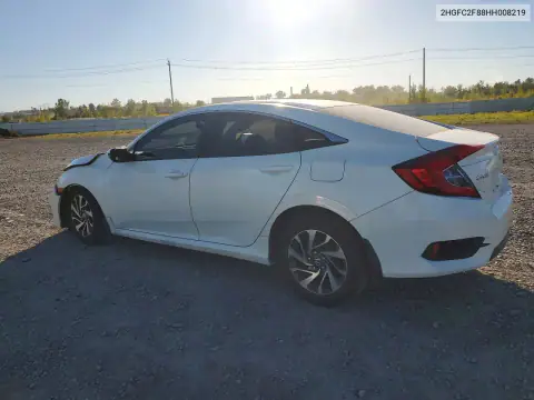 2HGFC2F88HH008219 — 2017 Honda Civic, фото 2 с аукциона Copart 15.10.2026, Передняя часть