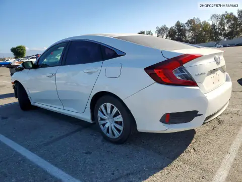 2017 Honda Civic Lx VIN 2HGFC2F57HH569663 фото 2