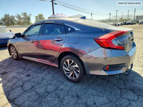 2017 Honda Civic Ex VIN 2HGFC2F78HH515452 фото 2