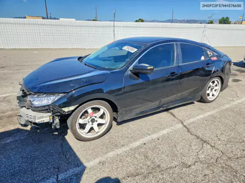 2HGFC2F57HH576600 — 2017 Honda Civic, Передняя часть, фото до ремонта