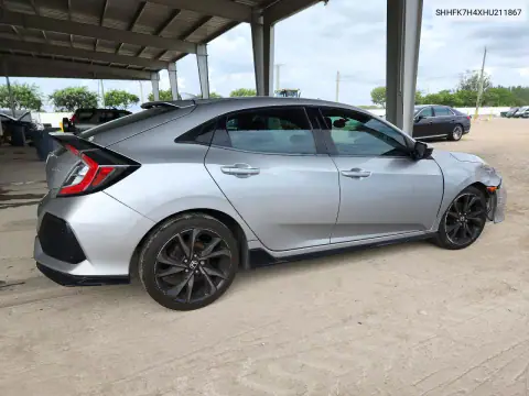 SHHFK7H4XHU211867 — 2017 Honda Civic, фото 3 с аукциона Copart, Передняя часть