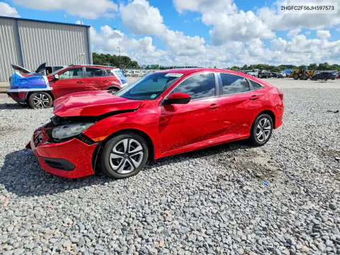 2HGFC2F56JH597573 — 2018 Honda Civic, Передняя часть, фото до ремонта
