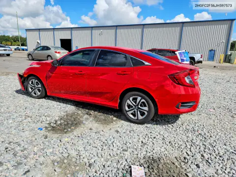 2018 Honda Civic Lx VIN 2HGFC2F56JH597573 фото 2