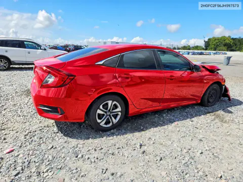2018 Honda Civic Lx VIN 2HGFC2F56JH597573 фото 3