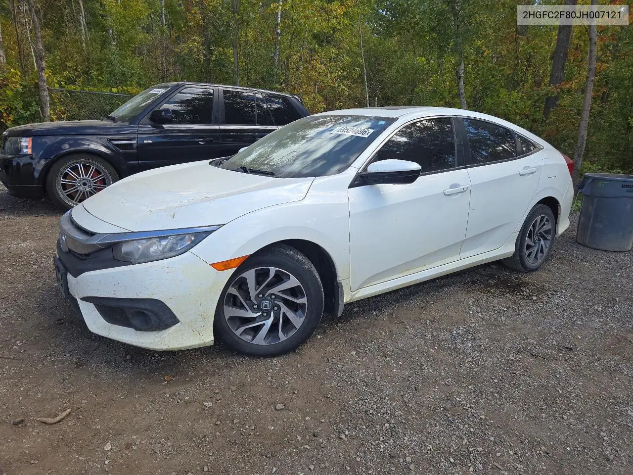 2HGFC2F80JH007121 Honda Civic 2018 — повреждение Передняя часть, фото до ремонта