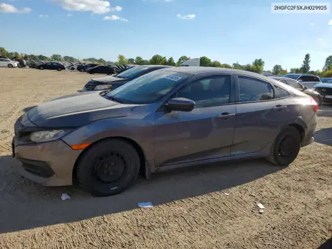 2HGFC2F5XJH029925 — 2018 Honda Civic, Передняя часть, фото до ремонта