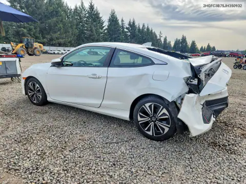2018 Honda Civic Exl VIN 2HGFC3B75JH350932 фото 2