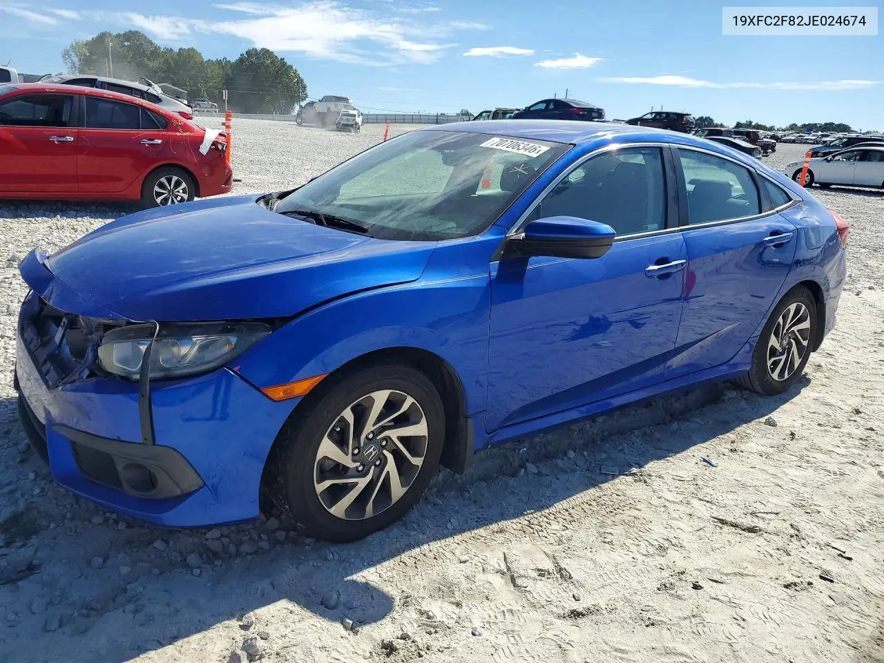 2018 Honda Civic Ex VIN 19XFC2F82JE024674 фото 1
