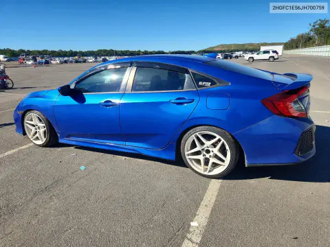 2018 Honda Civic Si VIN 2HGFC1E56JH700759 фото 2