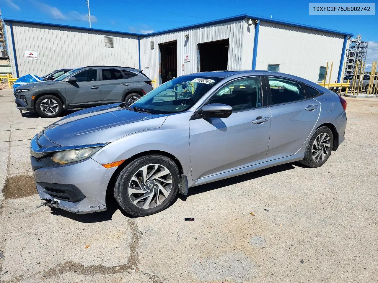 2018 Honda Civic Ex VIN 19XFC2F75JE002742 фото 1