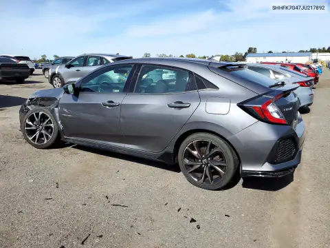 2018 Honda Civic Sport VIN SHHFK7G47JU217892 фото 2