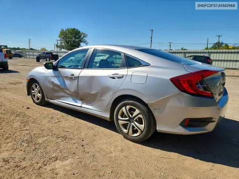 2018 Honda Civic Lx VIN 2HGFC2F57JH542968 фото 2