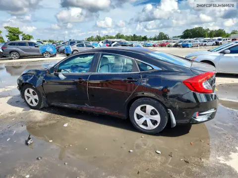 2018 Honda Civic Lx VIN 2HGFC2F53JH569570 фото 2