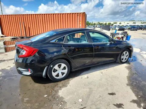 2018 Honda Civic Lx VIN 2HGFC2F53JH569570 фото 3
