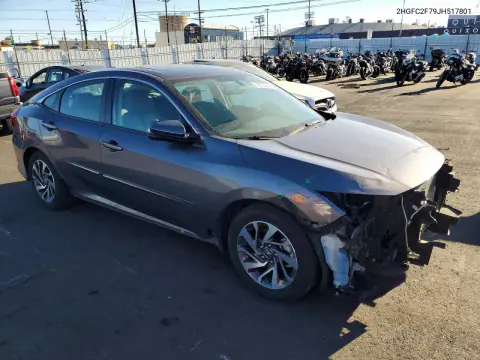 2018 Honda Civic Ex VIN 2HGFC2F79JH517801 фото 4