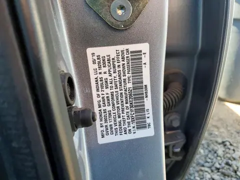 2019 HONDA CIVIC VIN 19XFC1F30KE206521 фото 12