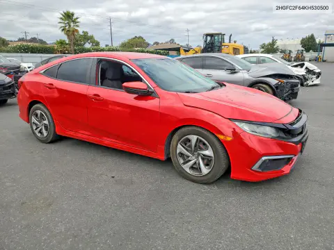 2019 Honda Civic Lx VIN 2HGFC2F64KH530500 фото 4