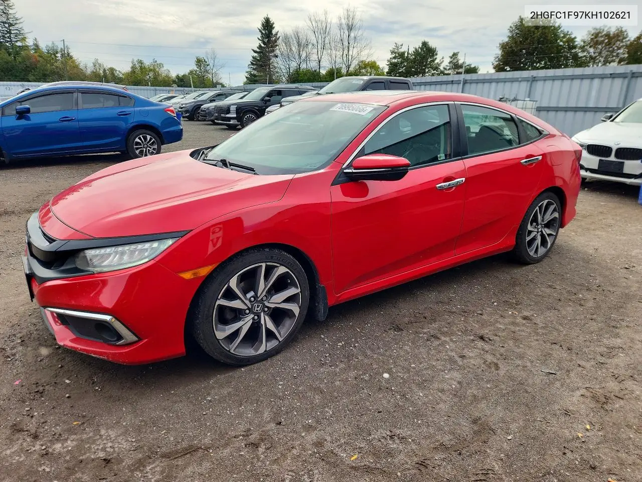 2HGFC1F97KH102621 Honda Civic 2019 — повреждение Град, фото до ремонта