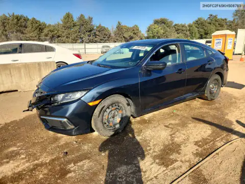 2HGFC2F65KH508781 — 2019 Honda Civic, Передняя часть, фото до ремонта