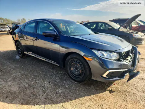 2HGFC2F65KH508781 — 2019 Honda Civic, фото 4 с аукциона Copart, Передняя часть