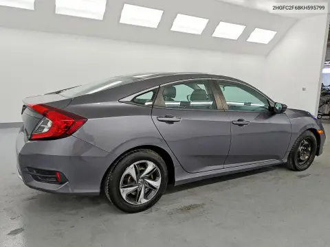 2019 Honda Civic Lx VIN 2HGFC2F68KH595799 фото 3