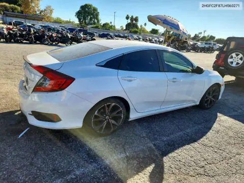 2020 Honda Civic Sport VIN 2HGFC2F87LH560271 фото 3