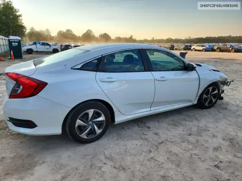 2HGFC2F65LH585345 — 2020 Honda Civic, фото 3 с аукциона Copart, Передняя часть