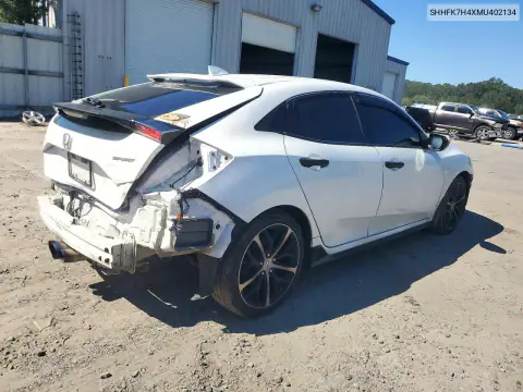 SHHFK7H4XMU402134 — 2021 Honda Civic, фото 3 с аукциона Copart, Передняя часть