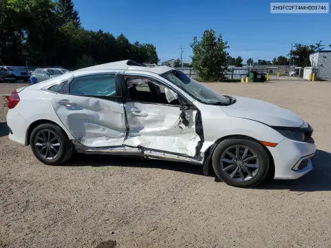 2HGFC2F74MH003746 — 2021 Honda Civic, фото 4 с аукциона Copart, Сторона
