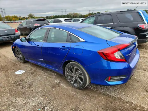 2HGFC2F84MH535572 — 2021 Honda Civic, фото 2 с аукциона Copart, Передняя часть