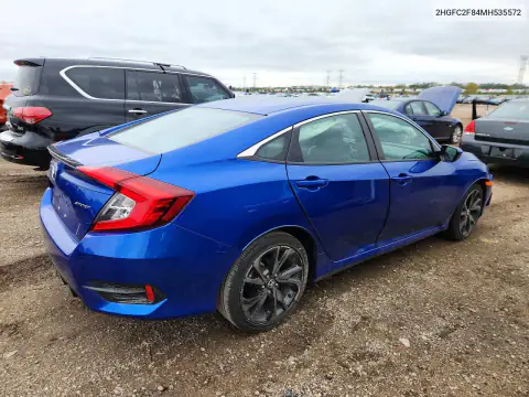 2HGFC2F84MH535572 — 2021 Honda Civic, фото 3 с аукциона Copart, Передняя часть