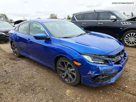 2HGFC2F84MH535572 — 2021 Honda Civic, фото 4 с аукциона Copart, Передняя часть