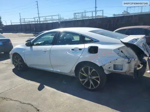 2HGFC2F83MH507245 — 2021 Honda Civic, фото 2 с аукциона Copart, Задняя часть