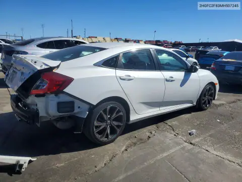 2HGFC2F83MH507245 — 2021 Honda Civic, фото 3 с аукциона Copart, Задняя часть