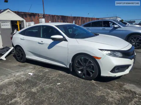 2HGFC2F83MH507245 — 2021 Honda Civic, фото 4 с аукциона Copart, Задняя часть