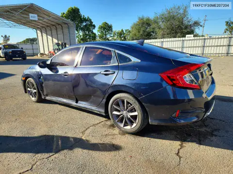 19XFC1F30ME207204 — 2021 Honda Civic, фото 2 с аукциона Copart, Боковая часть