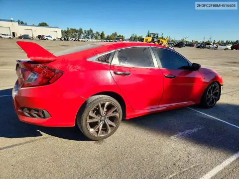 2HGFC2F88MH516605 — 2021 Honda Civic, фото 3 с аукциона Copart, Передняя часть
