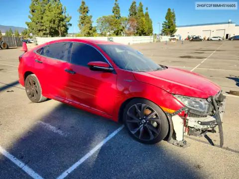 2HGFC2F88MH516605 — 2021 Honda Civic, фото 4 с аукциона Copart, Передняя часть