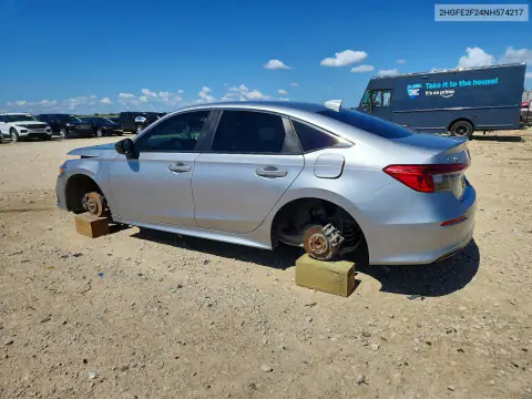 2HGFE2F24NH574217 — 2022 Honda Civic, фото 2 с аукциона Copart 22.10.2026, Передняя часть