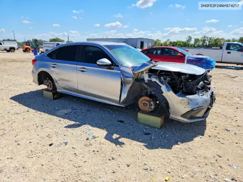 2HGFE2F24NH574217 — 2022 Honda Civic, фото 4 с аукциона Copart 22.10.2026, Передняя часть