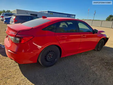 2HGFE2F53NH105887 — 2022 Honda Civic, фото 3 с аукциона Copart, Передняя часть