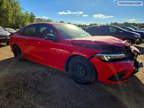 2HGFE2F53NH105887 — 2022 Honda Civic, фото 4 с аукциона Copart, Передняя часть