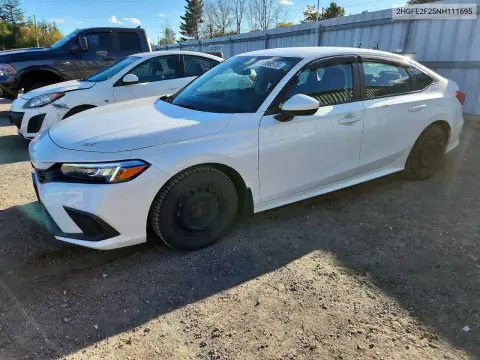 2HGFE2F25NH111695 — 2022 Honda Civic, Град, фото до ремонта