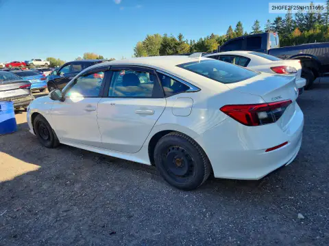 2HGFE2F25NH111695 — 2022 Honda Civic, фото 2 с аукциона Copart, Град