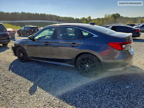 2HGFE2F23NH543492 — 2022 Honda Civic, фото 2 с аукциона Copart, Передняя часть