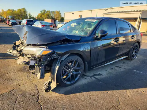2HGFE2F51NH559362 — 2022 Honda Civic, Передняя часть, фото до ремонта