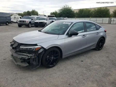 19XFL2H81PE011551 — 2023 Honda Civic, Передняя часть, фото до ремонта
